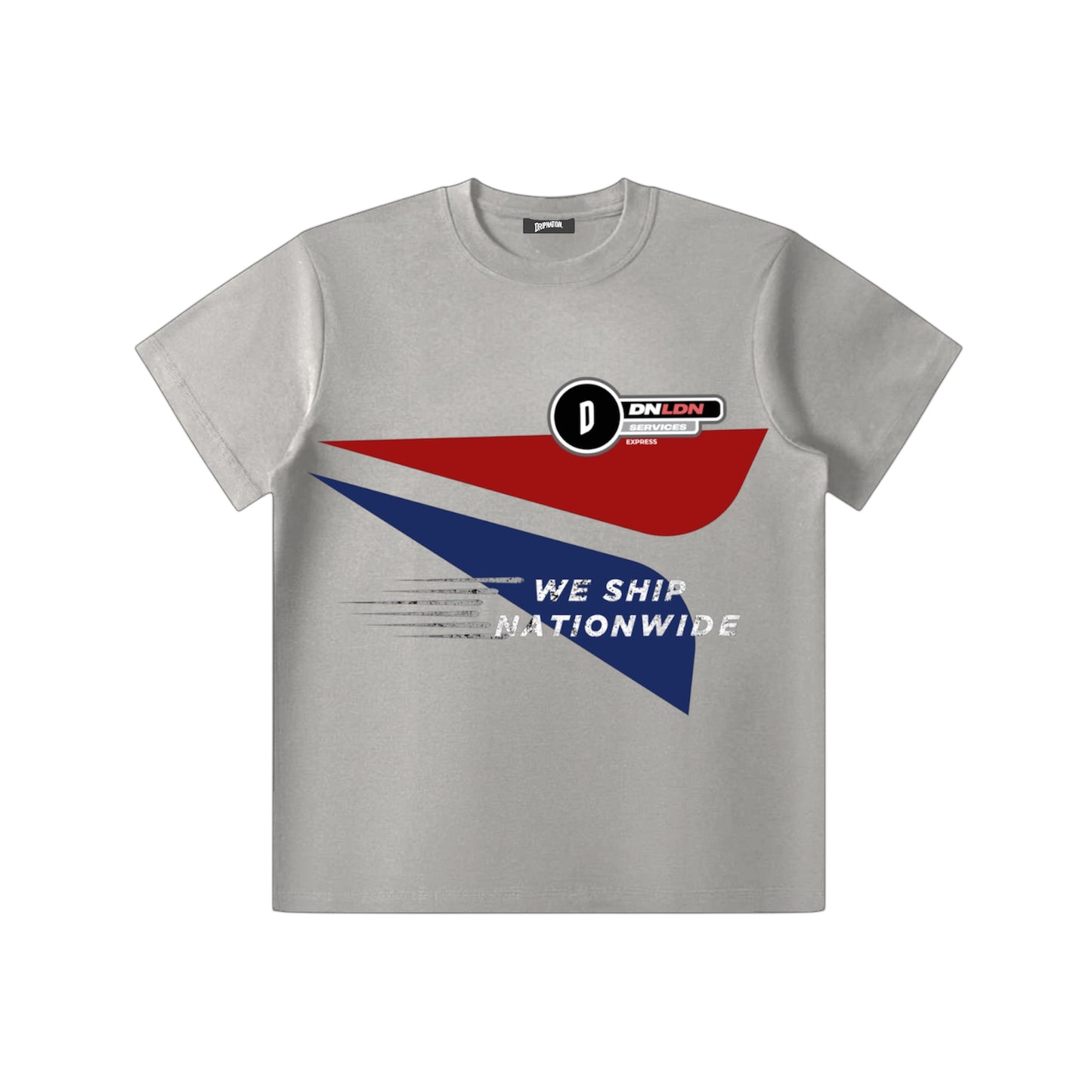 DNLDN SERVICES T-SHIRT - ASH GREY/RED/BLUE