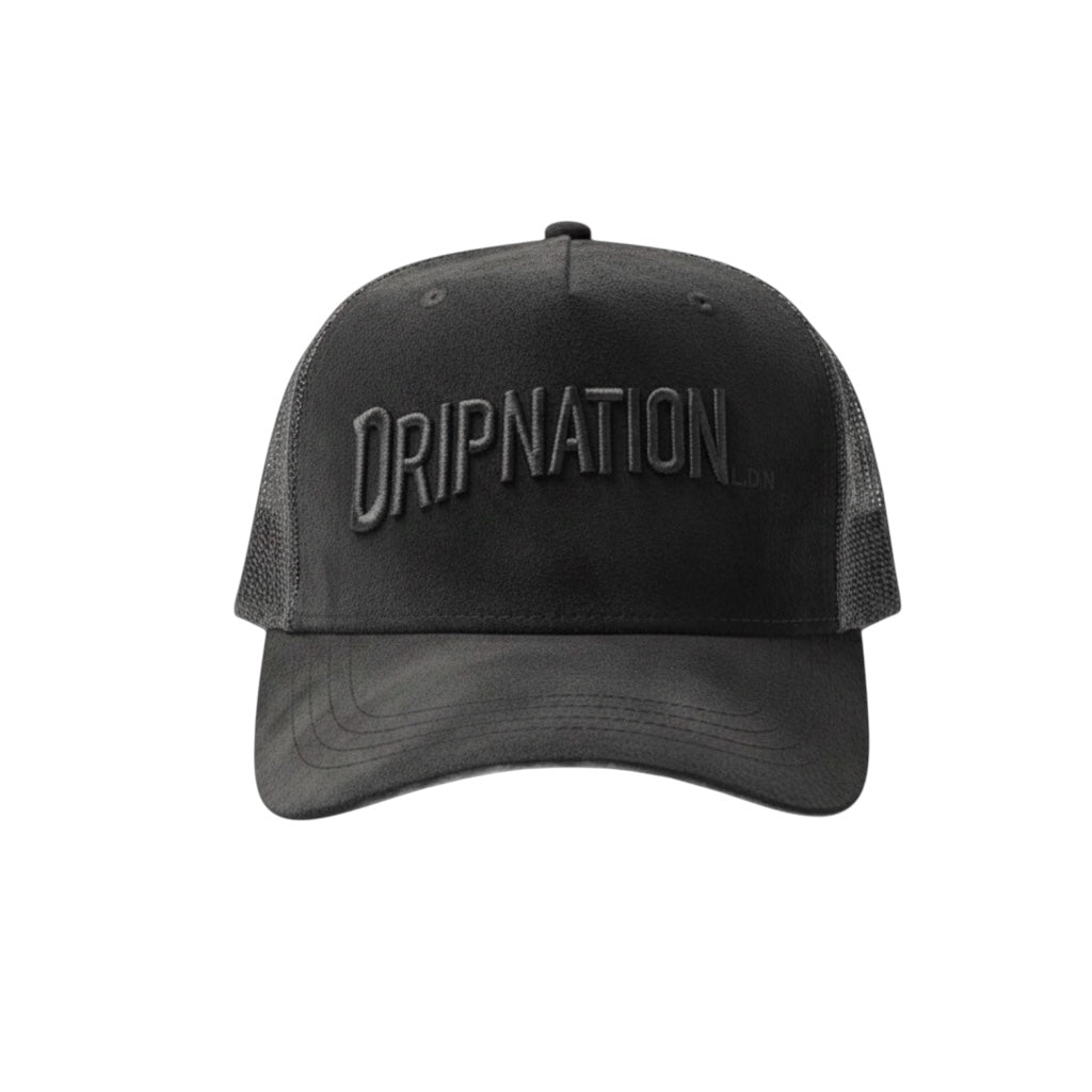SUEDE DRIPNATION CAP / TRIPLE BLACK