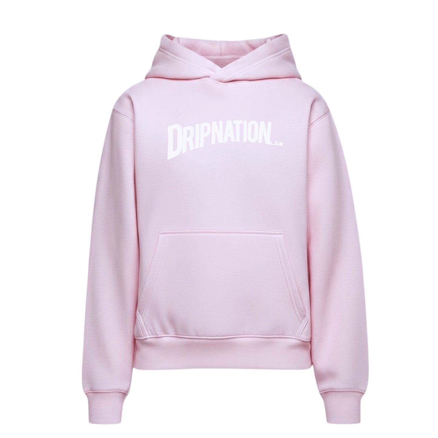 DRIPNATION OG PUFF PRINT HOODIE- PINK/WHITE