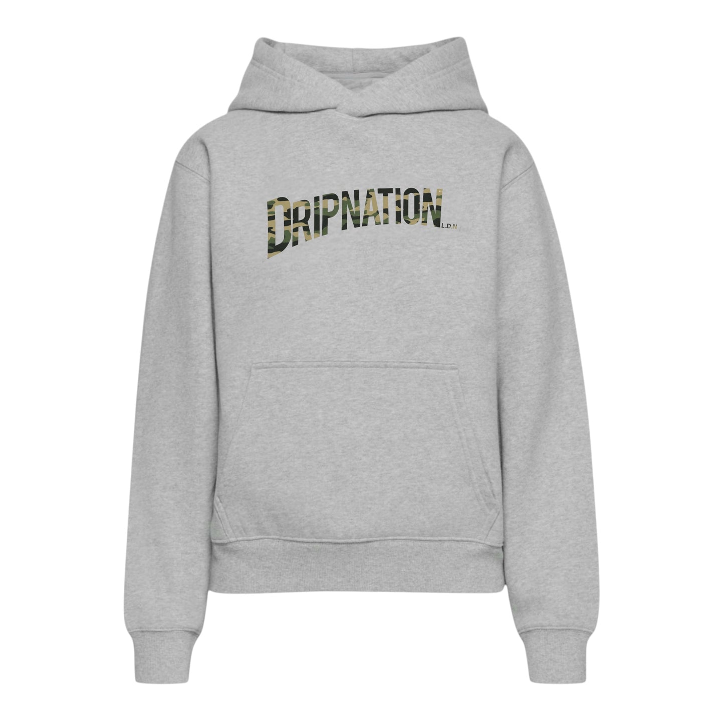 DRIPNATION OG LOGO HOODIE - GREY/CAMO
