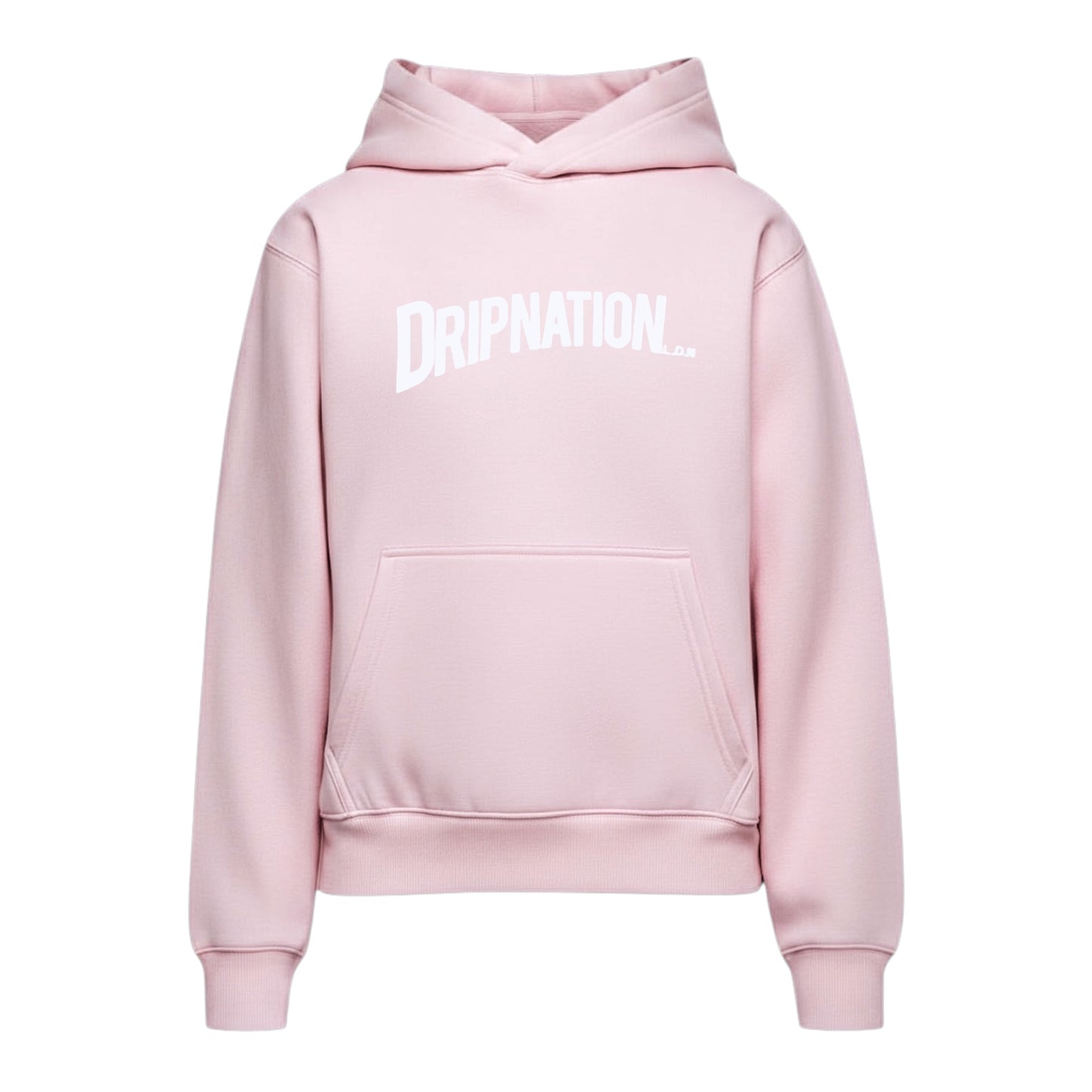 DRIPNATION OG PUFF PRINT HOODIE- PINK/WHITE