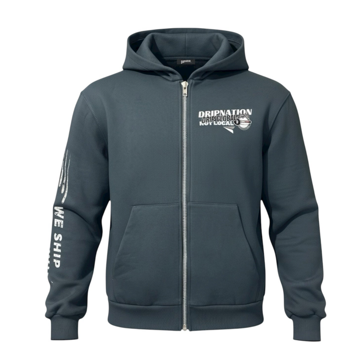 DRIP GLOBAL ZIP UP HOODIE-TILT