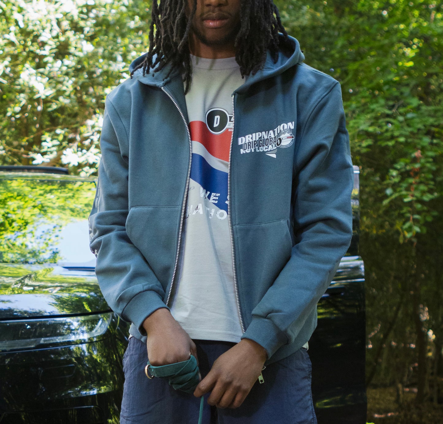 DRIP GLOBAL ZIP UP HOODIE-TILT