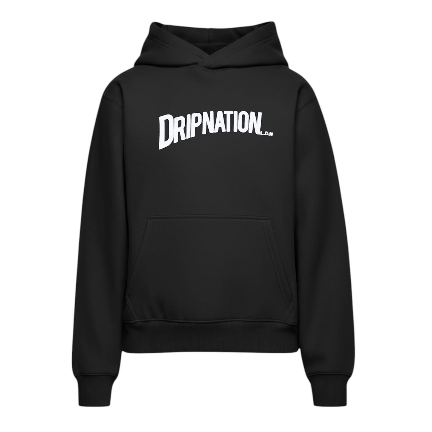 DRIPNATION OG PUFF PRINT HOODIE - BLACK/WHITE
