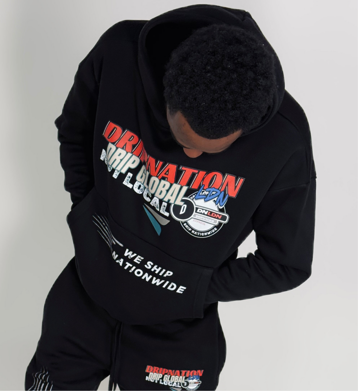 DRIP GLOBAL HOODIE-BLACK/RED
