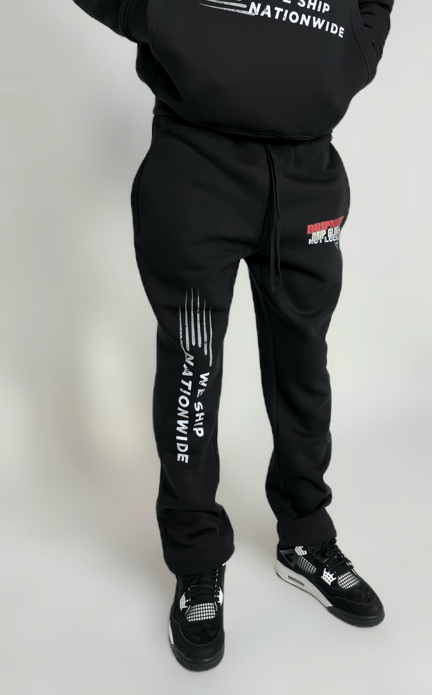 DRIP GLOBAL JOGGERS- BLACK/RED