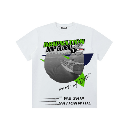 PORT OF DNL T-SHIRT WHITE/GREEN