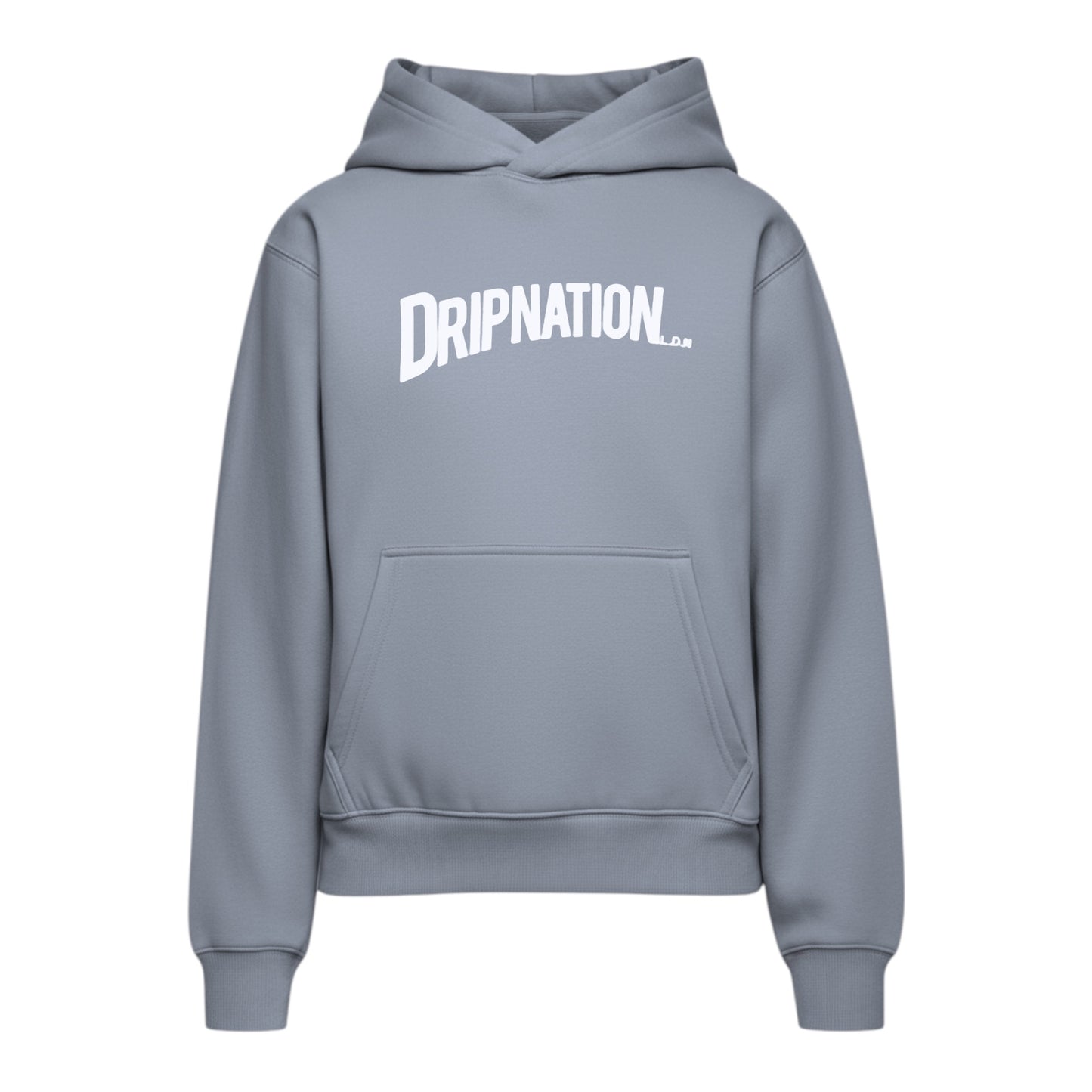 DRIPNATION OG PUFF PRINT HOODIE-NIGHT GREY/WHITE
