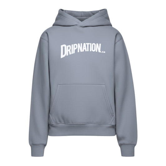 DRIPNATION OG PUFF PRINT HOODIE-NIGHT GREY/WHITE