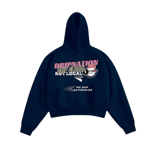 DRIP GLOBAL HOODIE-BLUE/PINK
