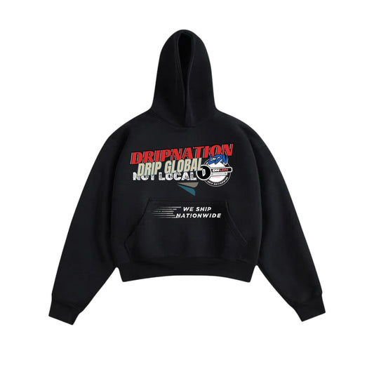 DRIP GLOBAL HOODIE-BLACK/RED